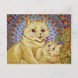 Mama Cat & Kitten (Louis Wain) Briefkaart