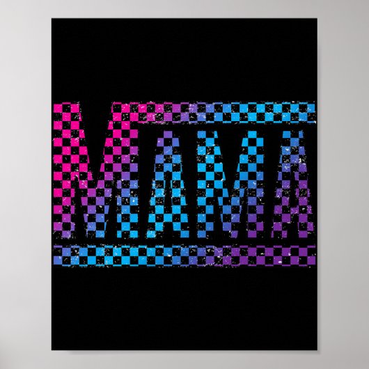 Mama Checkered Mommy New Mom Happy Mothers Day Mom Poster (Voorkant)