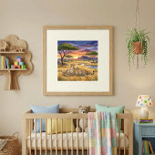Mama Cheetah en Welpen Nursery Poster