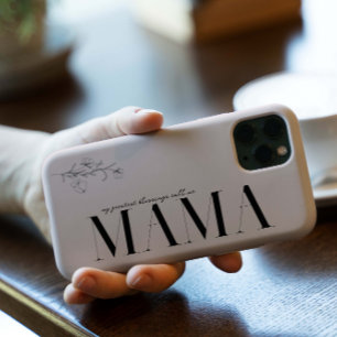 Mama   Chic Boho Lettering & Bloemen iPhone 15 Pro Case