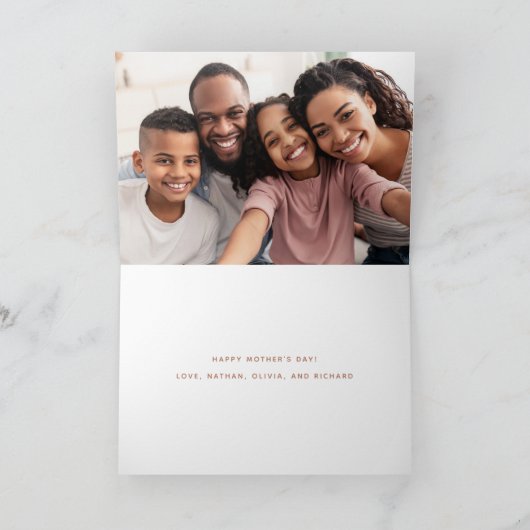 Mama | Chic Boho Script en hart met foto Kaart (Binnen)