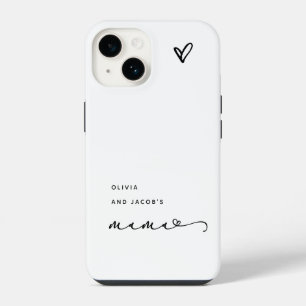 Mama Chic script en hart met kinderennamen iPhone 14 Hoesje