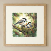 Mama Chickadee en Kuikens Kinderdagverblijf Poster