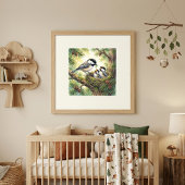 Mama Chickadee en Kuikens Kinderdagverblijf Poster