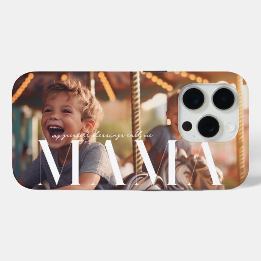 mama | Chique Boho belettering & foto Case-Mate iPhone Case (Achterkant (horizontaal))