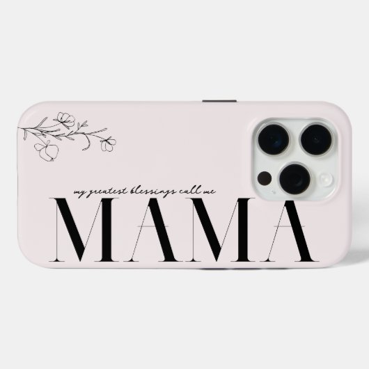 mama | Chique Boho Lettering & Bloemen Case-Mate iPhone Case (Achterkant (horizontaal))