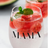 mama | Chique Boho Lettering & Bloemen Wijnglas Zonder Voet