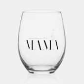 mama | Chique Boho Lettering & Bloemen Wijnglas Zonder Voet (Voorkant)
