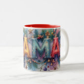 Mama Christmas Mug Tweekleurige Koffiemok (Voorkant rechts)