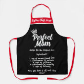 Mama citaten, perfecte moeder recept gepersonalise schort (Voorkant)