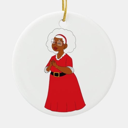 Mama Claus Almondy Keramisch Ornament (Voorkant)