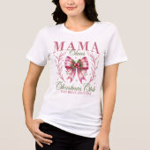 Mama Claus Christmas Club Pink Coquette Bow Tri-Blend Shirt (Voorkant)