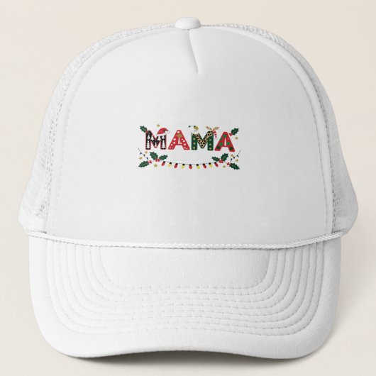 Mama Claus Christmas – Cute Festive Holiday Typogr Trucker Pet (Voorkant)