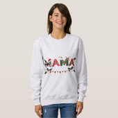 Mama Claus Christmas – Cute Festive Holiday Typogr Trui (Voorkant volledig)