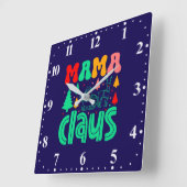 Mama Claus Christmas Design-60097 Vierkante Klok (Hoek)
