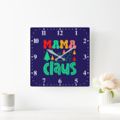 Mama Claus Christmas Design-60097 Vierkante Klok (Huis)