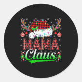 Mama Claus Christmas Lights Matching Family Xmas P Ronde Sticker (Voorkant)