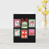 Mama Claus Christmas Mom Stamp Bow Pajama Matching Kaart (Gele Bloem)