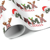 Mama Claus Decoratief Ontwerp Kerstmis Cadeaupapier (Rol Hoek)