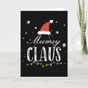 Mama Claus Familie Bijpassende Kerstman Hoed Kerst Kaart