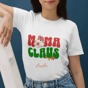 Mama Claus Kerst Custom Mom Naam Retro Groovy Trui