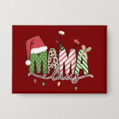 Mama Claus Kerst Grappig Kerstmama Button (Voorkant)