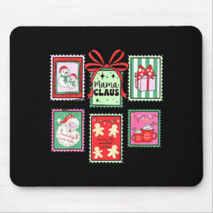 Mama Claus Kerst Moeder Stempel Boog Pyjama Matchi Muismat