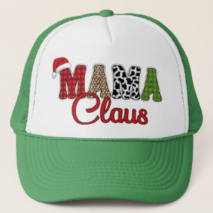Mama Claus Kerst Plaid Tekst Design-50096 Trucker Pet