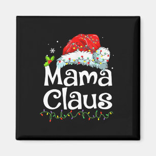Mama Claus Kerst Pyjama Familie Matching Kerstmis Magneet