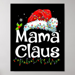 Mama Claus Kerst Pyjama Familie Matching Xmas L Poster