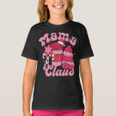 Mama Claus Kerstman Grappig Kerstpyjama Matching T-shirt (Voorkant)