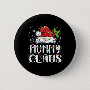 Mama Claus Kerstman Hoed Matching Familie Xm Ronde Button 5,7 Cm