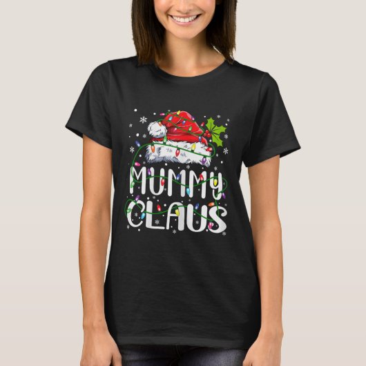 Mama Claus Kerstman Hoed Matching Familie Xm T-shirt (Voorkant)