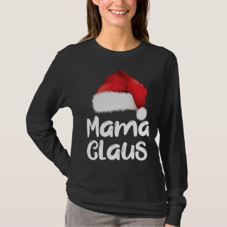 Mama Claus Kerstmis Familie Matching Santa Hat Paj T-shirt