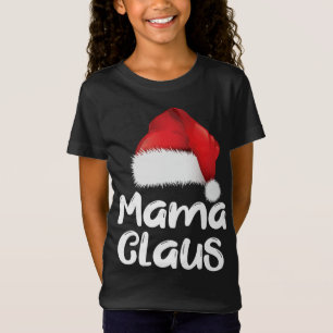 Mama Claus Kerstmis Familie Matching Santa Hat Paj T-shirt