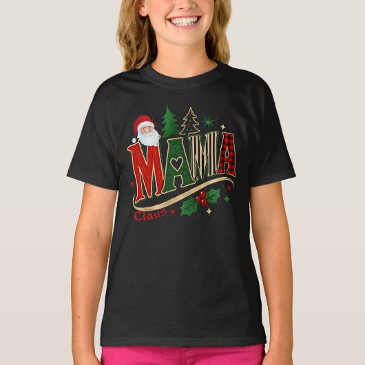 Mama Claus, Kerstmoeder T-shirt (Voorkant)