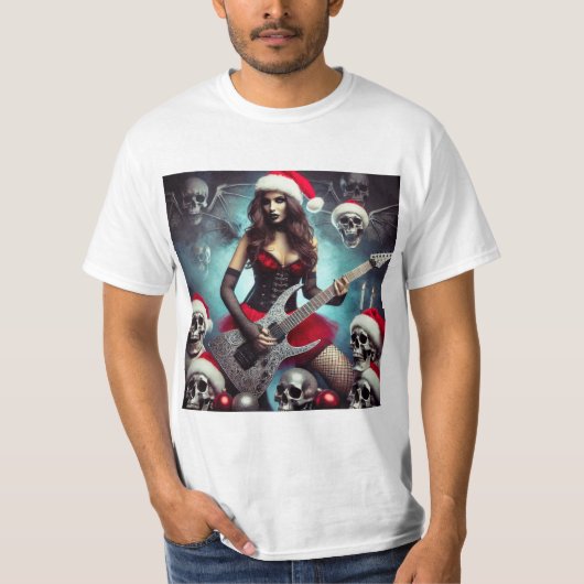 Mamá Claus Metalera: La Navidad Rockera T-shirt (Voorkant)
