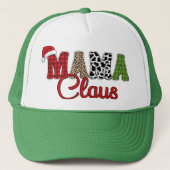 Mama Claus Plaid Pattern-60096 Trucker Pet (Voorkant)