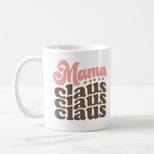 Mama Claus Retro Groovy Kerst Feestdagen Koffiemok (Links)