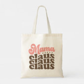 Mama Claus Retro Groovy Kerst Feestdagen Tote Bag (Achterkant)