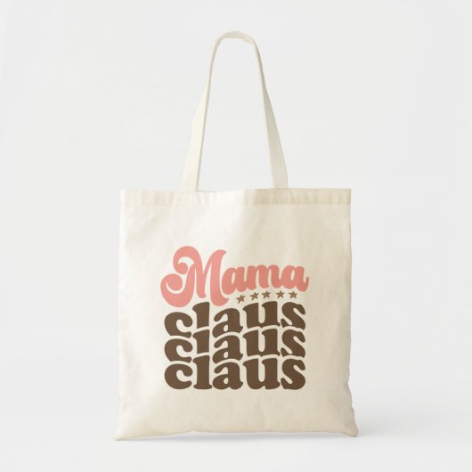 Mama Claus Retro Groovy Kerst Feestdagen Tote Bag (Voorkant)
