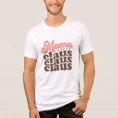 Mama Claus Retro Groovy Kerst Feestdagen Tri-Blend Shirt (Voorkant)