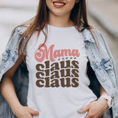 Mama Claus Retro Groovy Kerst Feestdagen Tri-Blend Shirt