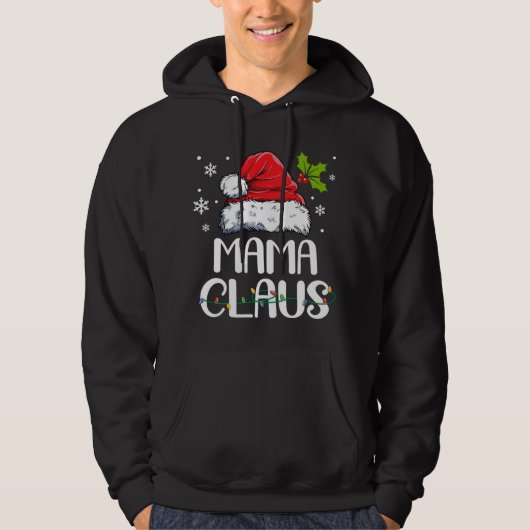 Mama Claus Santa Funny KerstPajama Matching F Hoodie (Voorkant)