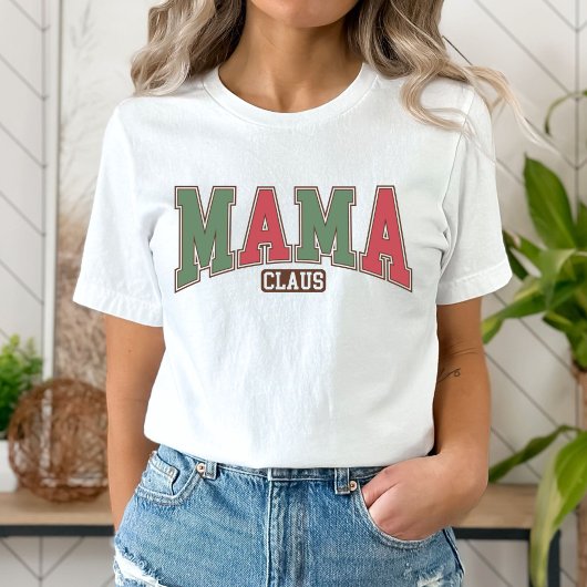 Mama Claus T-shirt, Kerstmis Mam T-shirt
