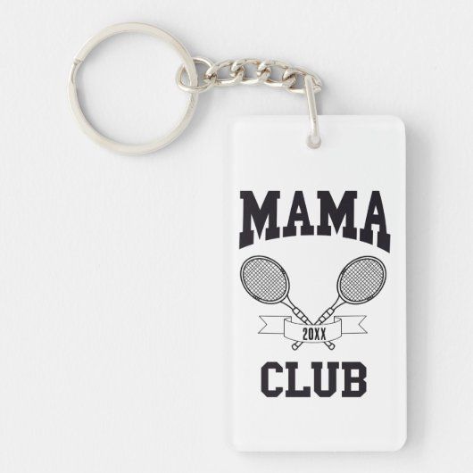 Mama Club Tennis Racket Athletic Custom Sleutelhanger (Voorkant)
