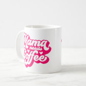 Mama Coffee Time Heet Roze Groovy Typografie Koffiemok (Voorkant links)