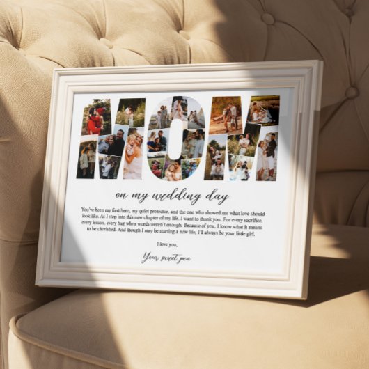 Mama Collage op mijn trouwdag Moedercadeau voor ha Poster