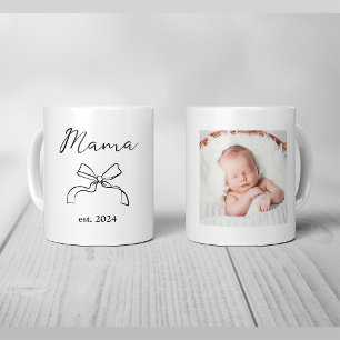 mama   Coquette Black Bow en Baby's Foto Koffiemok