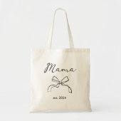 mama | Coquette Black Bow en Script Canvas tas (Voorkant)